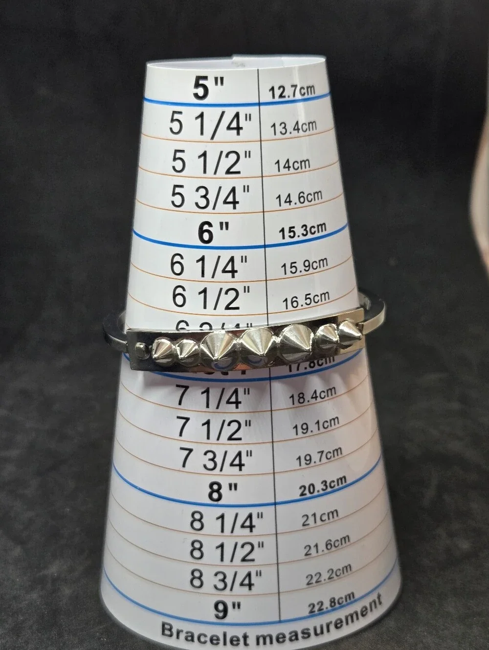NWT Spike Studded Metal Clamper Bangle Goth Punk Rock Style Bracelet Costume